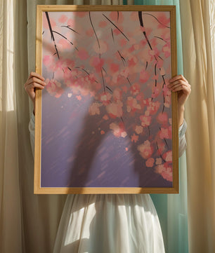 Beautiful cherry blossoms with artistic watercolor effect