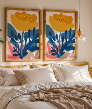 Illustration florale abstraite colorée au design botanique moderne