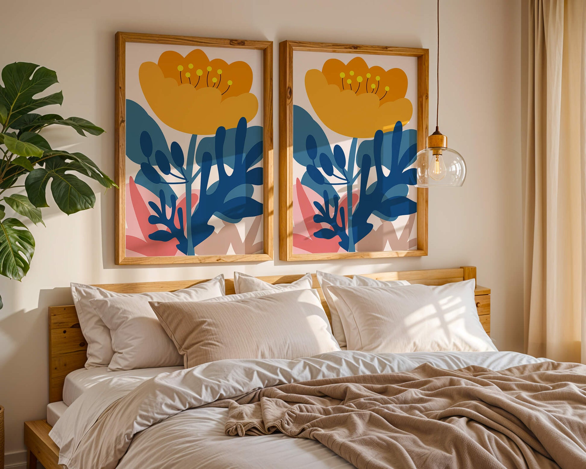 Illustration florale abstraite colorée au design botanique moderne