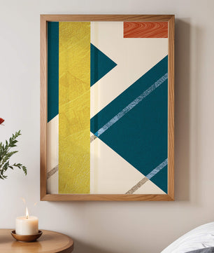 Abstract Geometric Composition with Bold Colors and Textures - Mi tienda