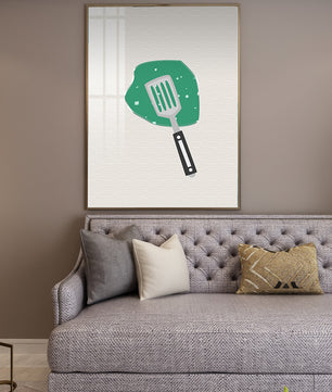 Spatula Artwork with Green Abstract Background - Mi tienda