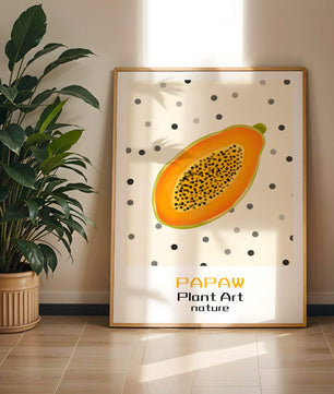 Abstract Papaya Art With Polka Dot Background - Mi tienda