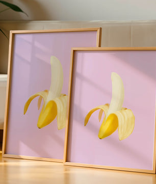 Open banana with purple background for vibrant decoration