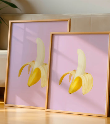 Open banana with purple background for vibrant decoration