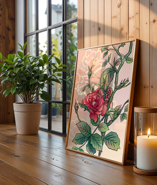 Ilustración Elegante de Rosa con Fondo Pastel Suave