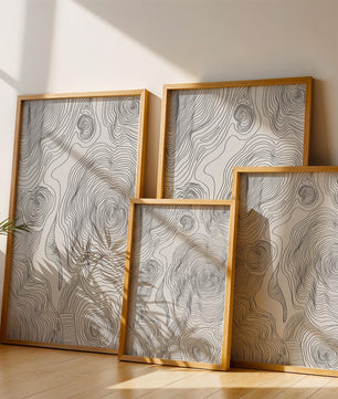 Art linéaire topographique abstrait avec des motifs tourbillonnants