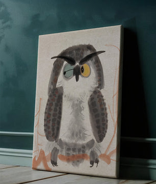 Whimsical Owl Illustration with Colorful Eyes