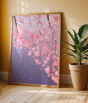 Beautiful cherry blossoms with artistic watercolor effect
