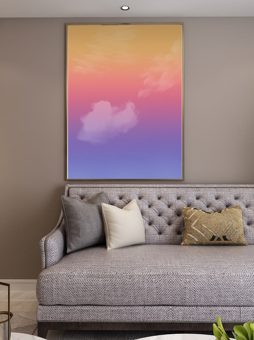 Pastel Sunset Sky with Soft Clouds and Gradient Hues