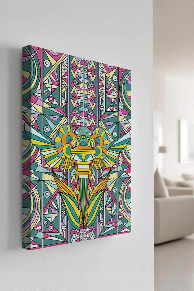 Elefante geométrico abstracto con colores vibrantes