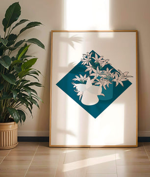 Modern Floral Design with Geometric Elements