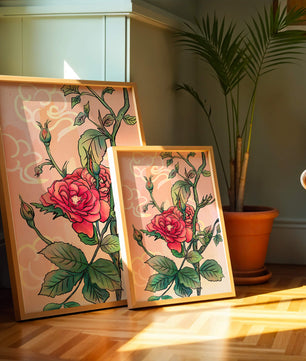 Ilustración Elegante de Rosa con Fondo Pastel Suave