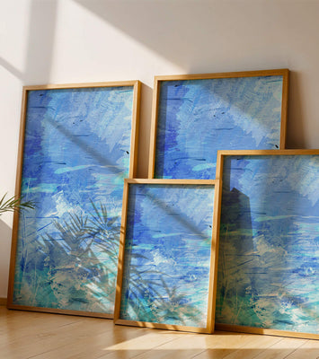 Abstract blue textured watercolor background