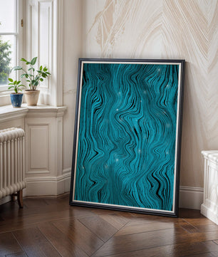 Abstract Wavy Blue Pattern with Black Lines - Mi tienda