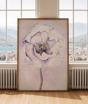 Elegant watercolor flower illustration with delicate pastel tones