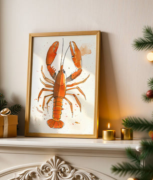 Illustrated Lobster Artwork With Splash of Colors - Mi tienda
