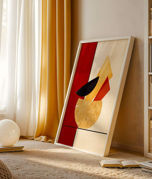 Abstract Geometric Composition with Bold Colors and Textures - Mi tienda