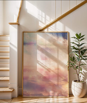Dreamy Pastel Sky with Soft Clouds and Subtle Glow