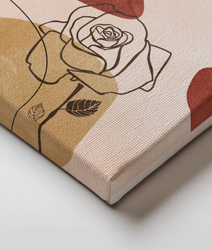 Abstract Line Art Rose with Earth Tones and Minimalist Design - Mi tienda