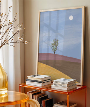 Serene Landscape with Lone Tree and Elegant Horizon