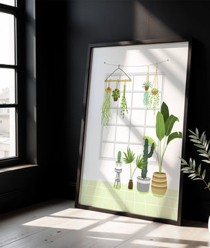 Decoración de interior con plantas colgantes y en macetas