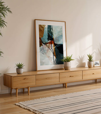 Abstract watercolor artwork with dynamic lines and colors