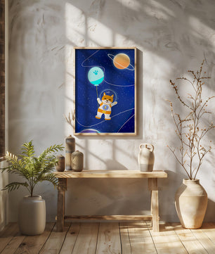 Astronaut Dog Floating in Space with Balloon - Mi tienda