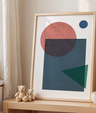 Geometric Abstract Art with Overlapping Shapes in Soft Colors - Mi tienda