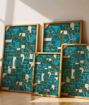 Design abstrait géométrique avec des accents dorés