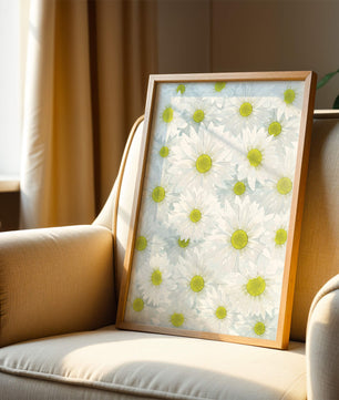White Daisies Pattern with Yellow Centers