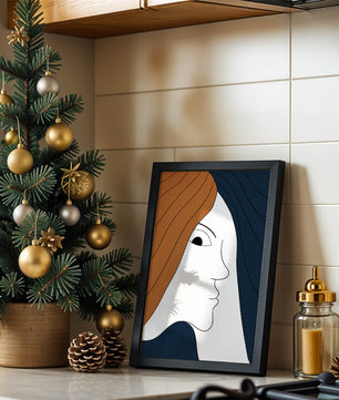Abstract Portrait with Stylized Hair and Minimalist Design - Mi tienda