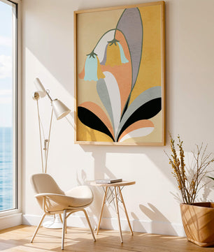 Abstract floral pattern with pastel colors and modern design