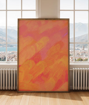 Arte de pinceladas abstractas en tonos cálidos