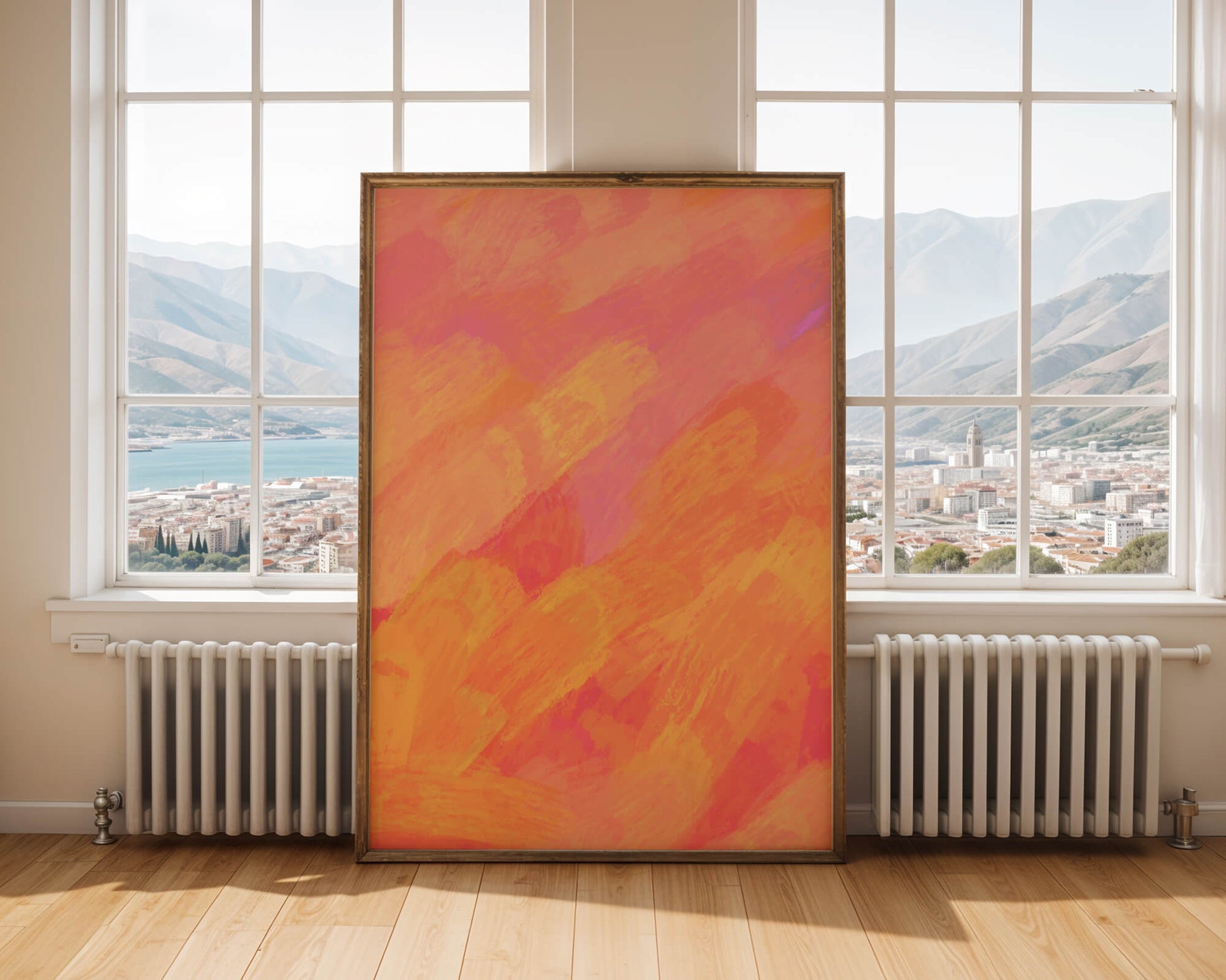 Abstract Warm Toned Brushstroke Art