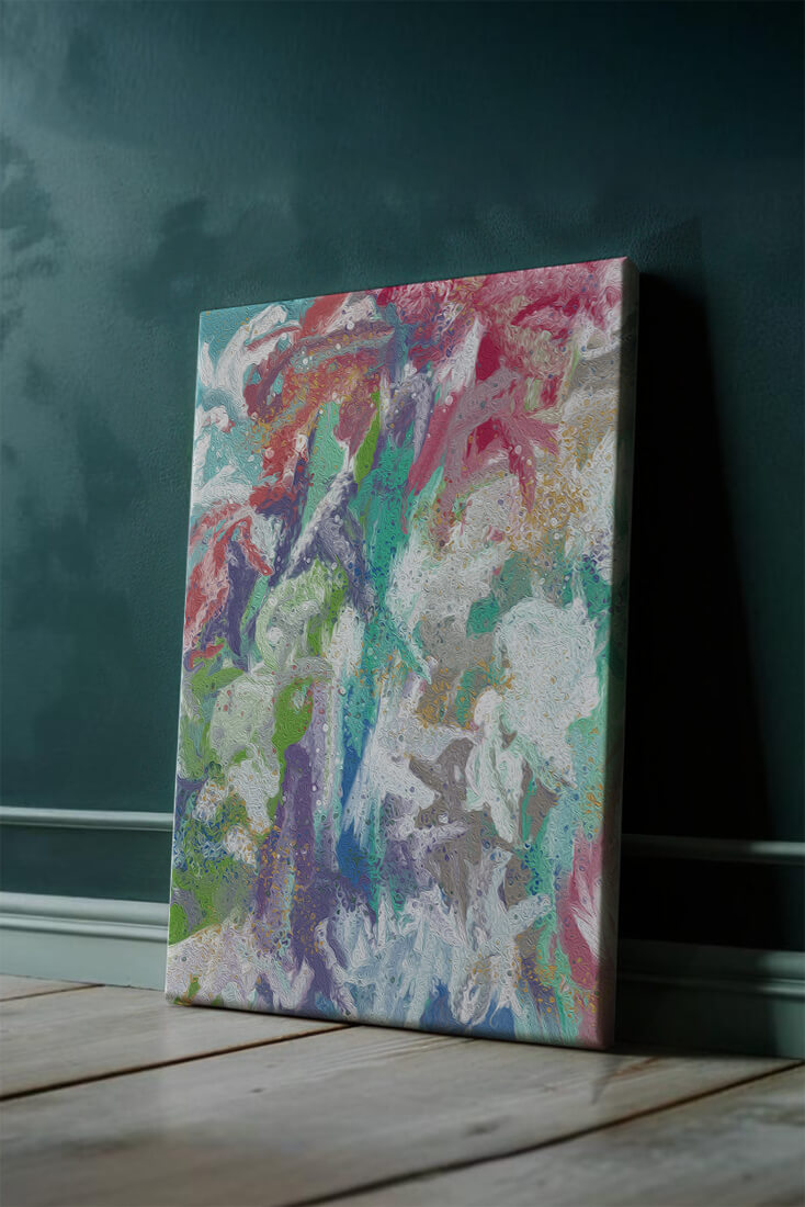 Abstract Colorful Flowing Waves with Textured Patterns