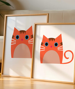 Cute Cat Illustration with Bright Colors and Whimsical Design - Mi tienda