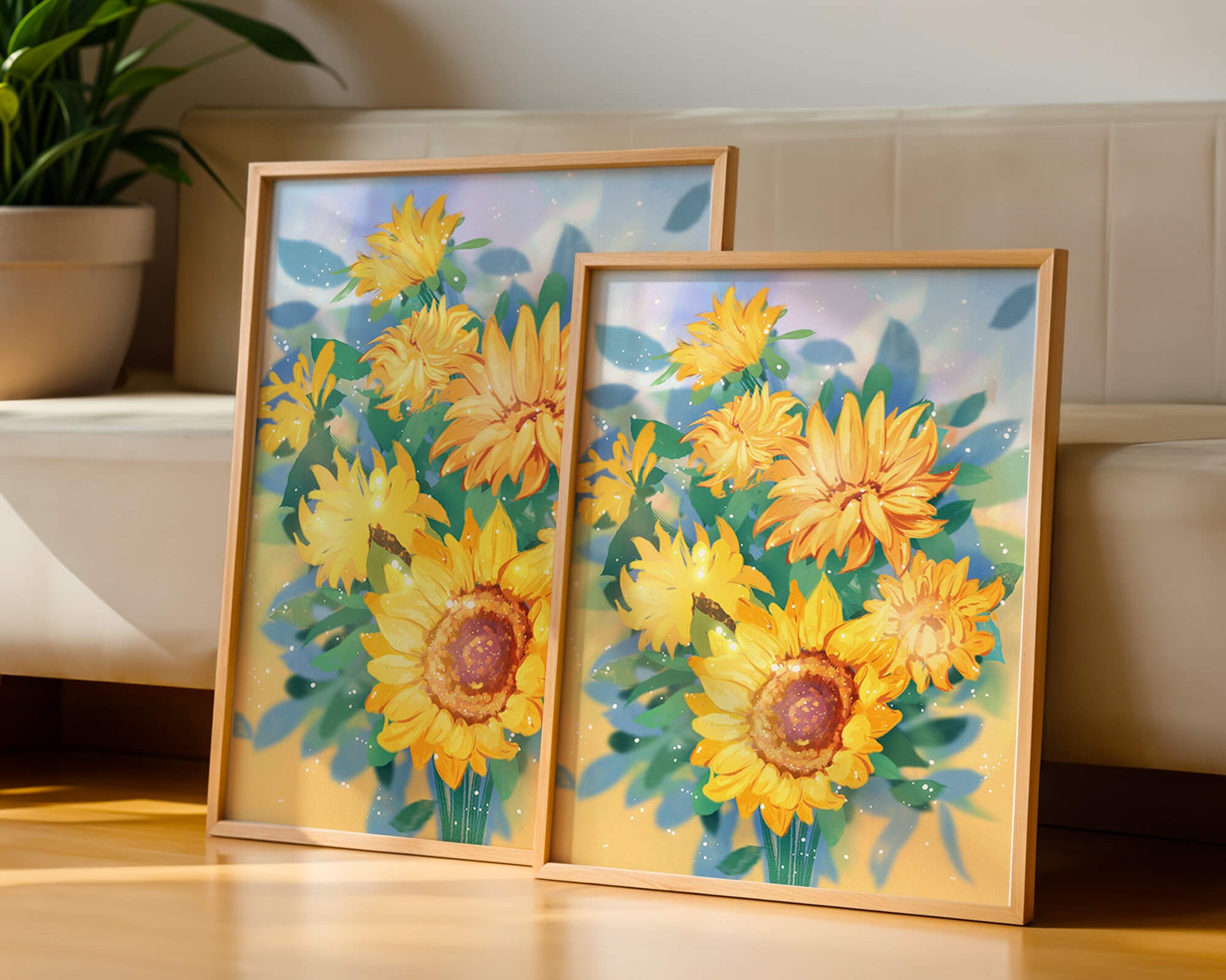 Sunflowers in Bright Sunlight