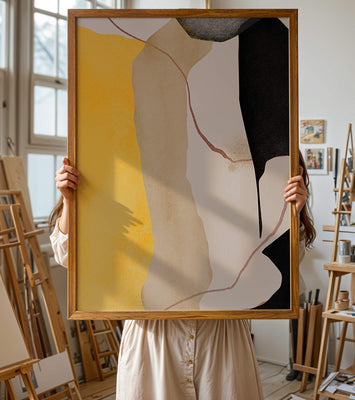 Abstract Composition with Geometric Shapes and Earth Tones