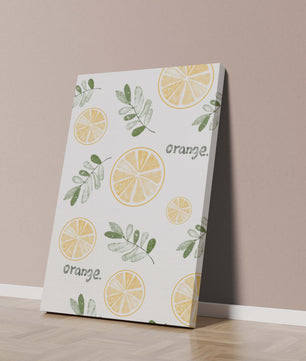 Motif avec des tranches d’orange et des feuilles vertes