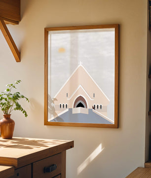 Minimalist Church Architecture with Soft Sunrise - Mi tienda