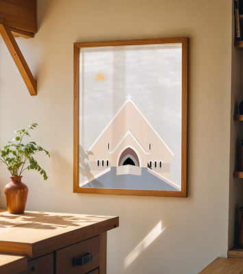 Minimalist Church Architecture with Soft Sunrise
