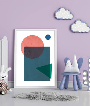Geometric Abstract Art with Overlapping Shapes in Soft Colors - Mi tienda