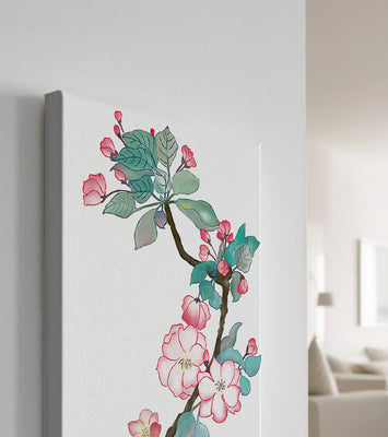 Elegant floral watercolor illustration with cherry blossom