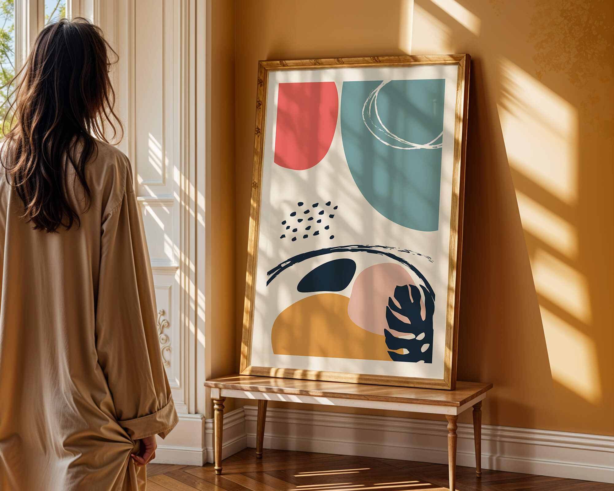 Abstract shapes and colors in modern art design
