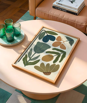 Botanical illustration with earthy and muted colors