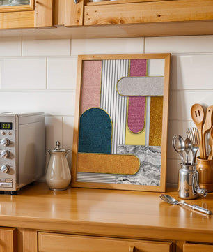 Abstract Geometric Art with Gold Accents