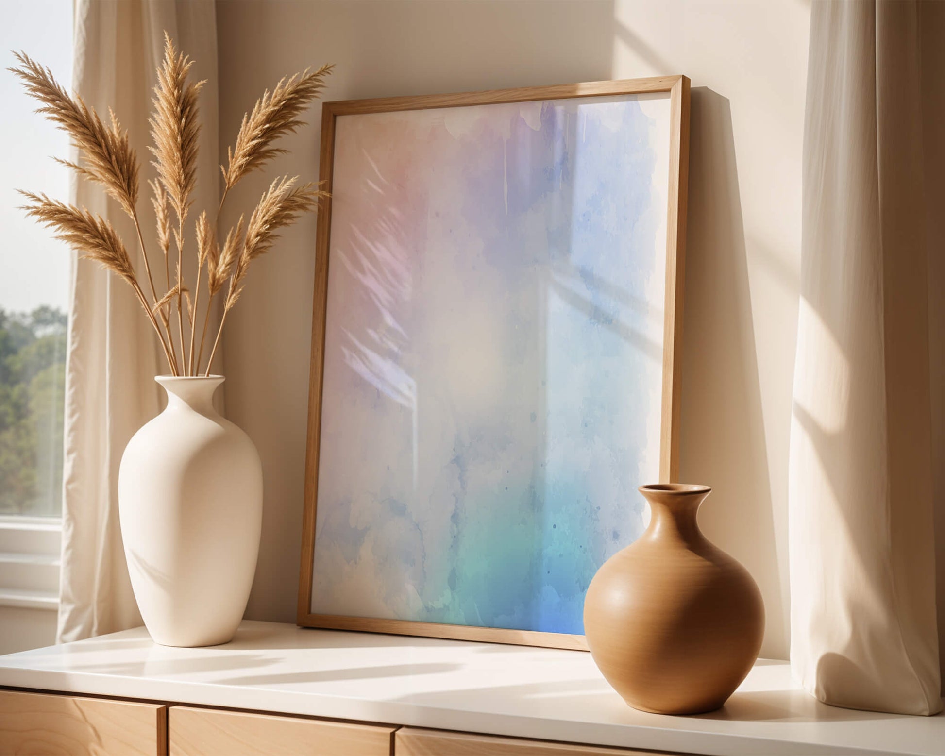 Gentle watercolor pastel gradient with soft texture and flow