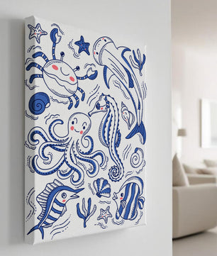 Underwater Marine Life Theme with Cartoon Sea Creatures