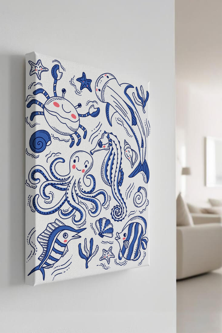 Underwater Marine Life Theme with Cartoon Sea Creatures
