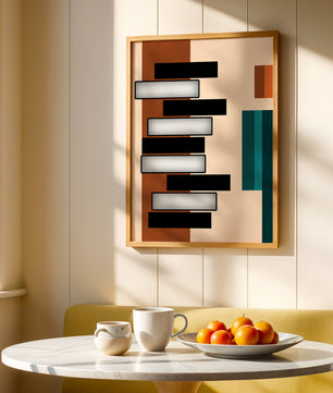 Abstract geometric design with modern color contrasts